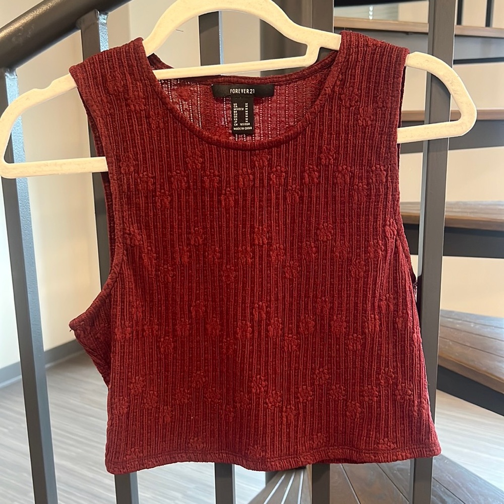 FOREVER 21 KNIT TANK TOP CROPPED | SZ M